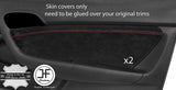 RED STITCH 2X DOOR CARD TRIM SUEDE COVERS FITS HONDA INTEGRA DC5 2002-2006