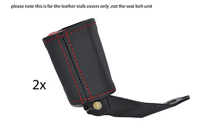 red stitch FITS AUDI TT MK1 1998-2006  2X FRONT SEAT BELT STALK LEATHER COVERS