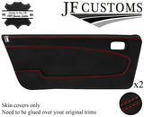 RED STITCH LEATHER 2X FRONT DOOR CARD COVER FOR LANCIA BETA VOLUMEX COUPE JF2