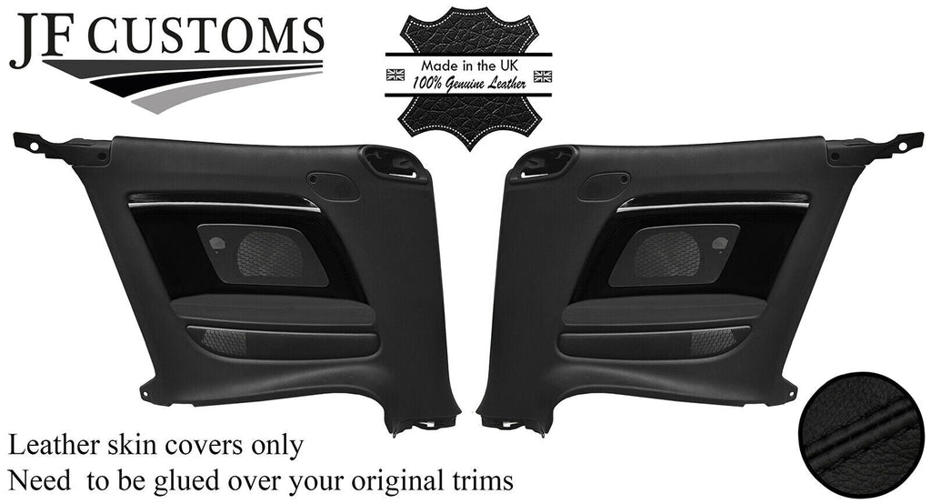 BLACK  STITCH NAPPA LEATHER 2X REAR DOOR TRIMS FITS AUDI A5 8F S5 CABRIO 09-16