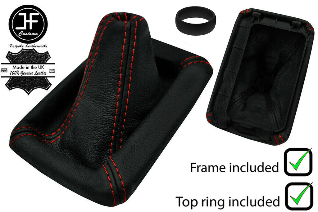 RED STITCH LEATHER MANUAL GEAR GAITER+FRAME+TOP RING FOR TOYOTA MR2 MK2 89-00