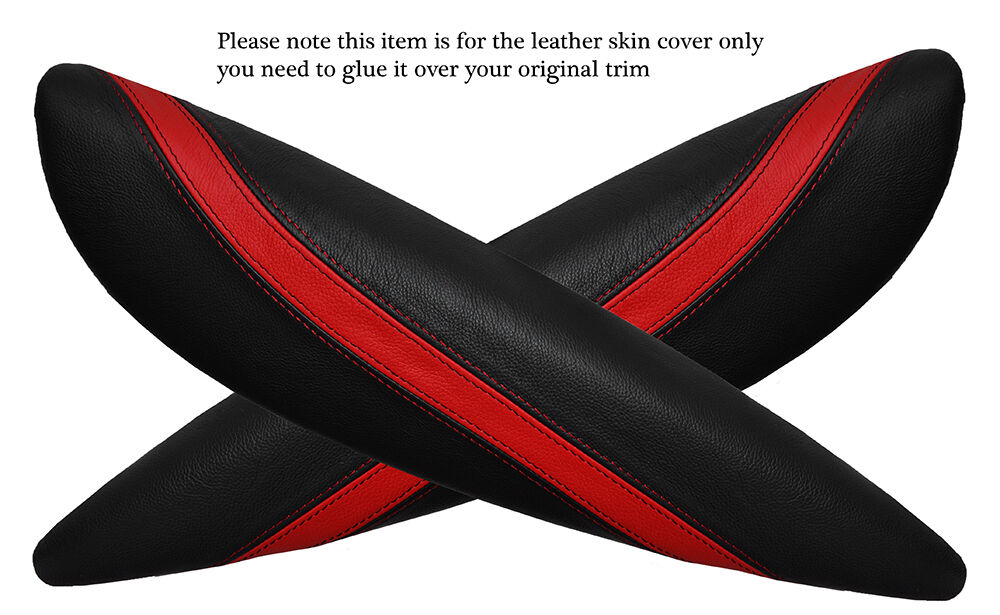 BLACK & RED 2X PANTHERS DOOR ARMREST SKIN COVER FITS BMW MINI COOPER R56 07-14