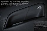 BLACK STITCH 2X REAR DOOR CARD TRIM LEATHER COVERS FITS FIESTA MK6 02-08 5 DR