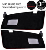 RED STITCH 2X SUN VISORS REAL SUEDE COVERS FOR BMW 1 SERIES F20 F21 11-19