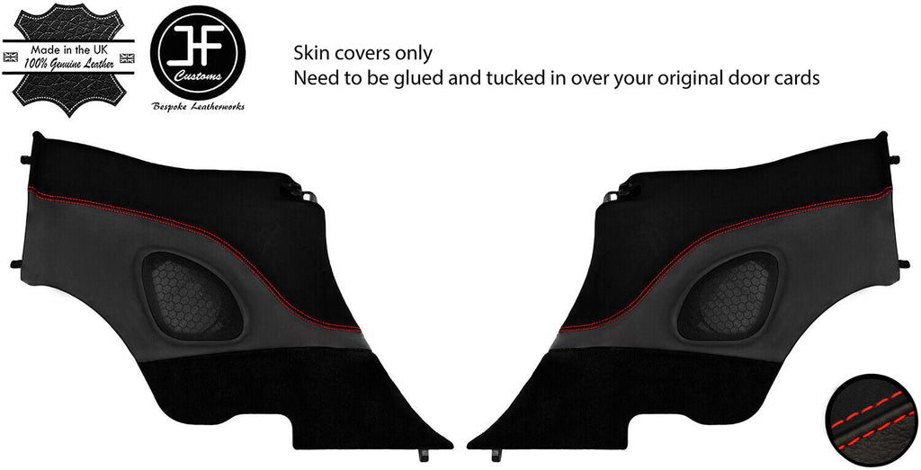 RED  STITCH REAR QUARTER LUXE SUEDE NAPPA COVER FOR PORSCHE CARRERA 997 CABRIO