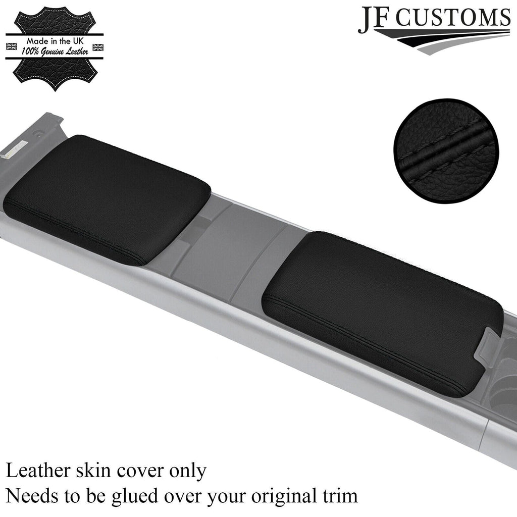 BLACK STITCHING REAL LEATHER 2X ARMREST COVERS FITS MAZDA RX8 2003-2012