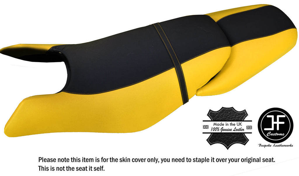 BLACK & YELLOW CUSTOM FITS SEADOO GTX GTI 97-01 FRONT + REAR VINYL SEAT COVER