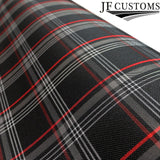 RED STITCH TARTAN D GREY SUEDE FRONT HEADLINER COVER FOR VW T5 TRANSPORTER
