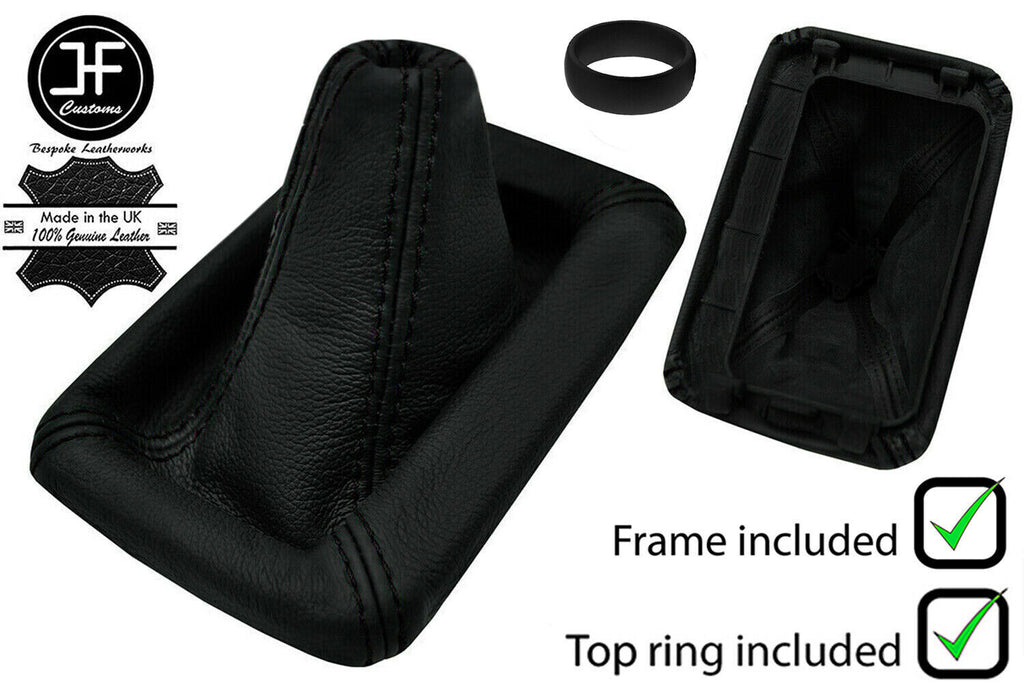 BLACK STITCH LEATHER MANUAL GEAR GAITER+FRAME+TOP RING FOR TOYOTA MR2 MK2 89-00