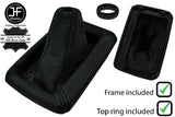 BLACK STITCH LEATHER MANUAL GEAR GAITER+FRAME+TOP RING FOR TOYOTA MR2 MK2 89-00