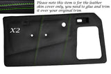 GREEN STITCH 2X FRONT DOOR CARDS LEATHER COVERS FITS TALBOT SUNBEAM & LOTUS TI