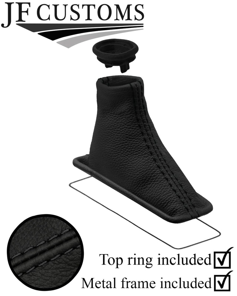 BLACK STITCH LEATHER AUTOMATIC GEAR+METAL FRAME+TOP RING FOR INFINITI M35 05-10