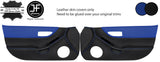 BLACK BLUE 2 TONE 2X FULL DOOR CARD LEATHER COVERS FOR HONDA CRX DEL SOL 92-97