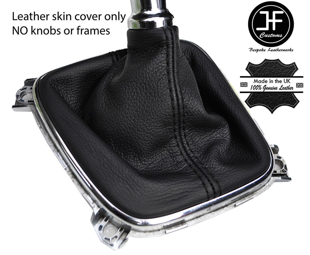 BLACK STITCHING TOP GRAIN REAL LEATHER GEAR GAITER FOR KIA CEE'D CEED 2013-2018