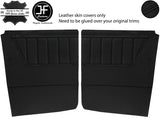 BLACK STITCH 2X REAR DOOR CARD LEATHER COVERS FOR TRIUMPH HERALD VITESSE CABRIO