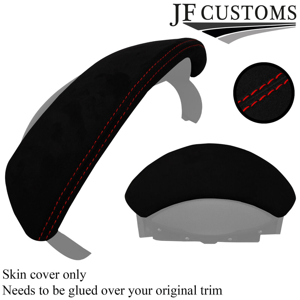 RED STITCH LUXE SUEDE SPEEDO SURROUND COVER FOR PORSCHE CAYMAN 987 05-12 JF2