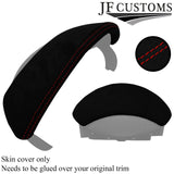 RED STITCH LUXE SUEDE SPEEDO SURROUND COVER FOR PORSCHE CAYMAN 987 05-12 JF2