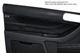BLACK STITCH 2X FRONT DOOR CARD TRIM LEATHER SKIN COVER FITS AUDI A3 MK1 96-04
