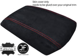 RED STITCHING REAL SUEDE ARMREST LID COVER FITS FORD S MAX S-MAX 2015-2018