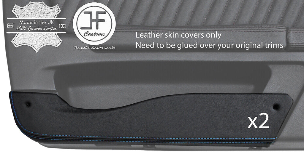BLUE STITCH 2X DOOR POCKET TRIM LEATHER COVERS FOR ALFA ROMEO GTV 916 STYLE 2