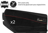 RED STITCH 2X REAR DOOR CARD TRIM SUEDE COVERS FOR LEXUS RX450h RX350 10-15