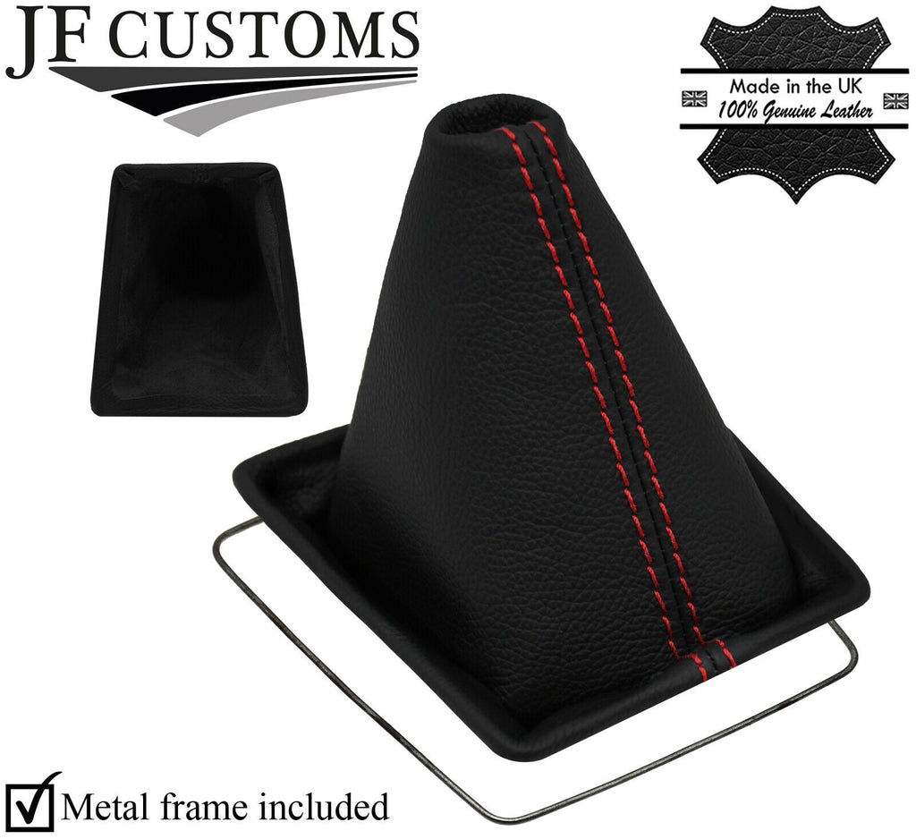 RED  STITCH REAL LEATHER GEAR GAITER+METAL FRAME FITS NISSAN PRIMERA P11 96-01