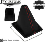 RED  STITCH REAL LEATHER GEAR GAITER+METAL FRAME FITS NISSAN PRIMERA P11 96-01