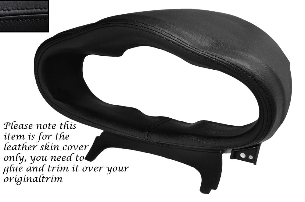 BLACK STITCH SPEEDO GAUGE HOOD LEATHER SKIN COVER FITS HYUNDAI I10 08-14