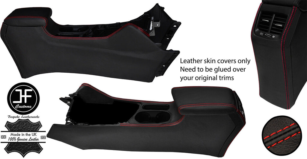 RED STITCH FULL CENTRE CONSOLE TUNNEL TRIM LEATHER COVERS FITS KIA NIRO 16-19