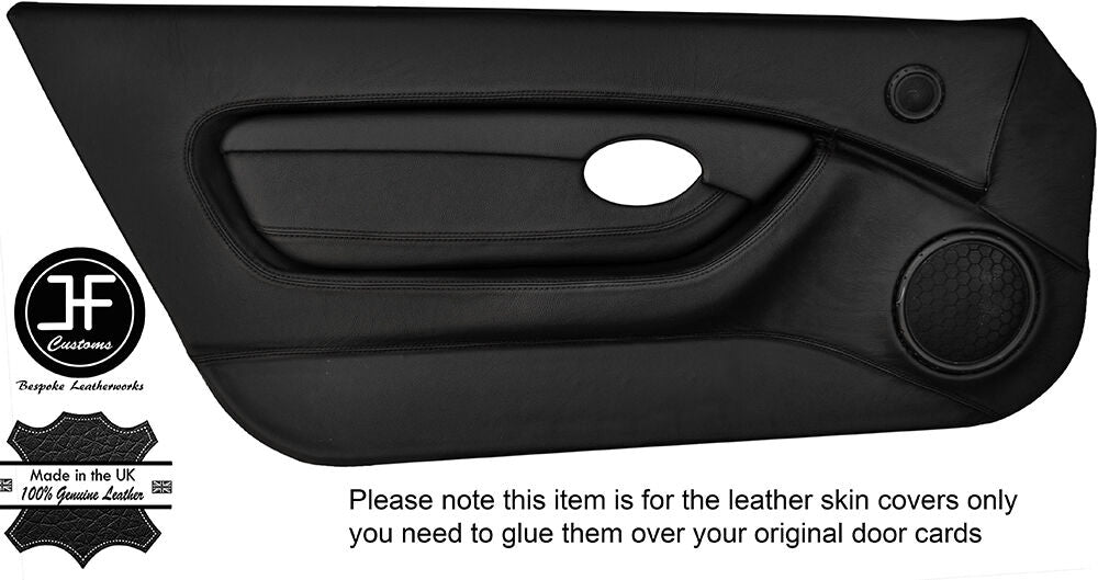 BLACK STITCH 2X FULL DOOR CARD TRIM LEATHER COVERS FOR MGTF MK2 00-06 STYLE 2