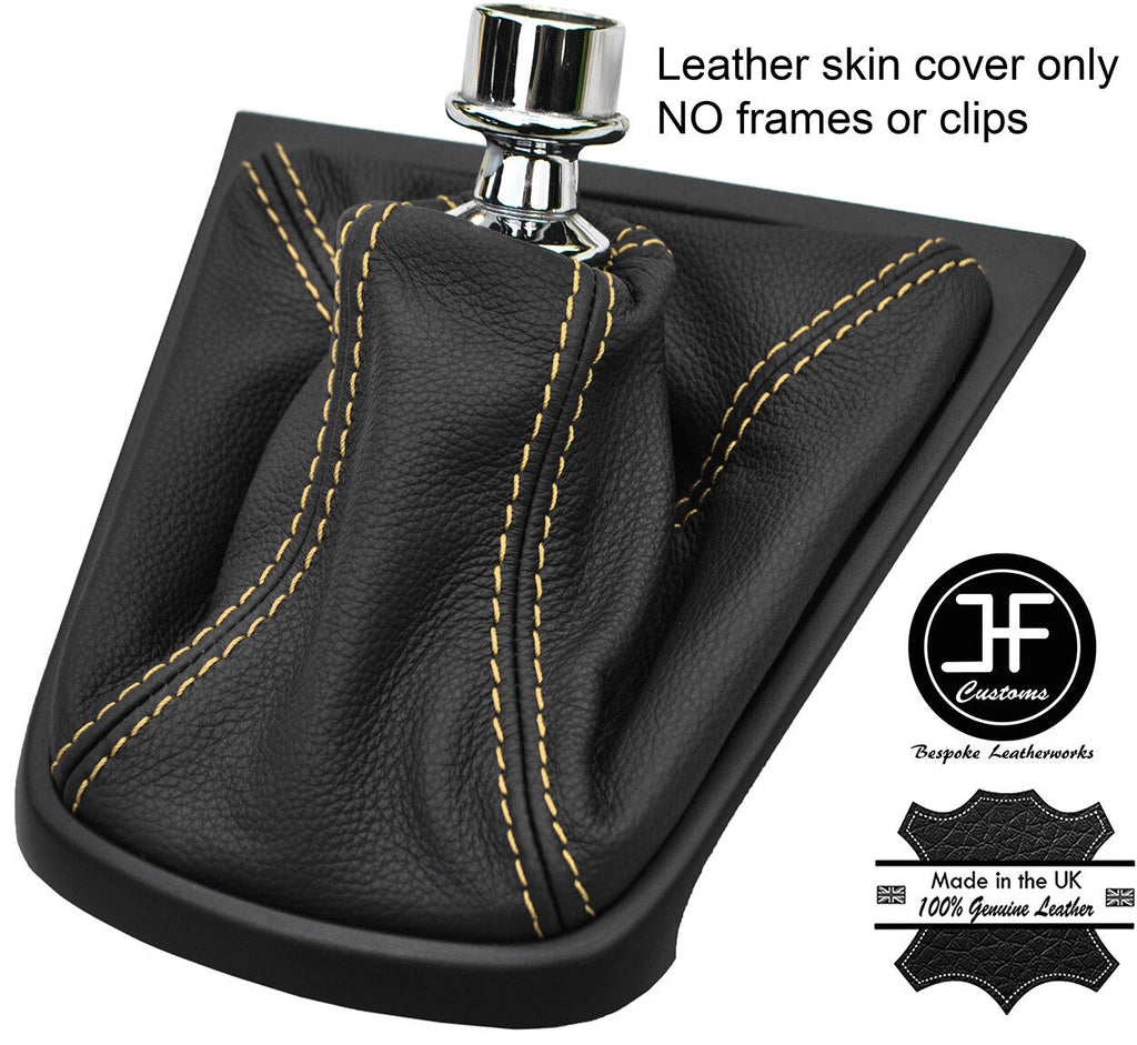 CREAM STITCH TOP GRAIN LEATHER MANUAL GEAR GAITER FITS JAGUAR X-TYPE 2001-2009