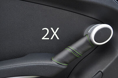 green stitch FITS MERCEDES SLK R171 04-11 2X DOOR HANDLE LEATHER COVERS