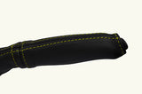 yellow stitch FITS BMW E36 & Z3 91-98 HANDBRAKE HANDLE LEATHER COVER ONLY