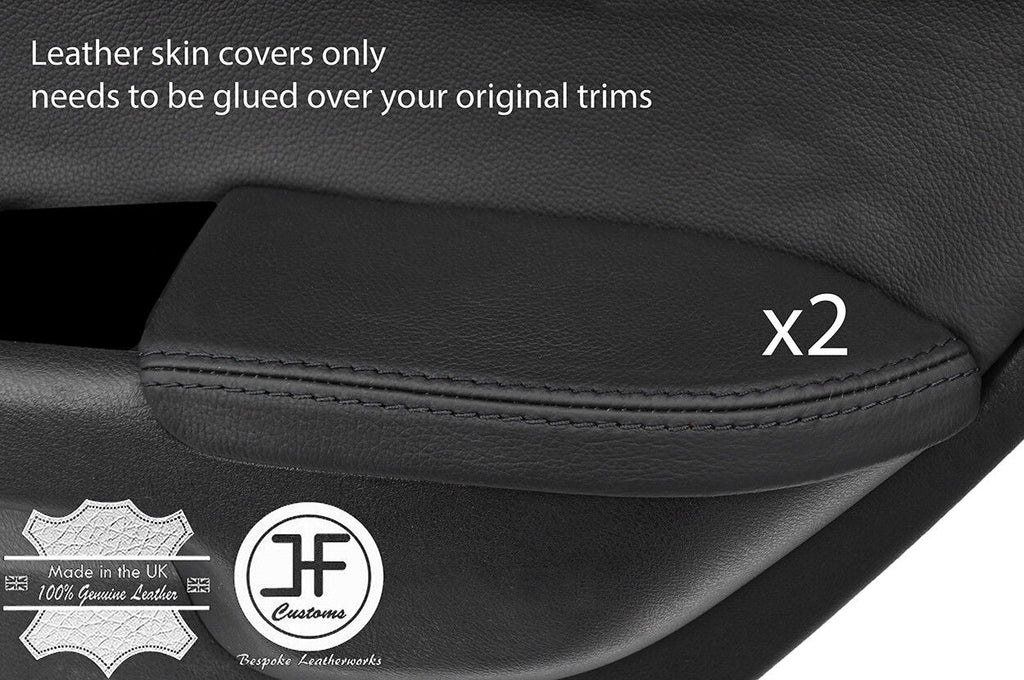 BLACK STITCH 2X REAR DOOR ARMREST LEATHER COVER FITS  HONDA ACCORD MK7 ESTATE