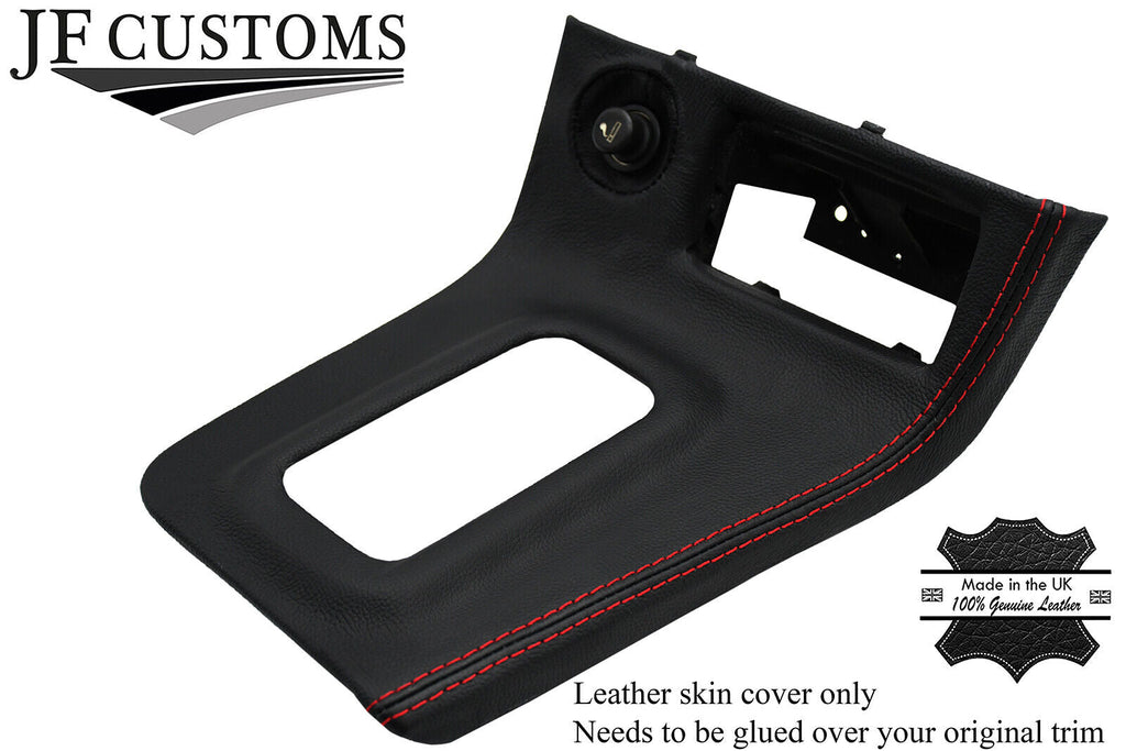 RED STITCH LEATHER AUTO GEAR SURROUND TRIM COVER FITS NISSAN SKYLINE R33 STYLE 2