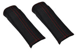 RED STITCH FITS JAGUAR S TYPE 99-07 2X FRONT SEAT BELT STALK LEATHER COVERS