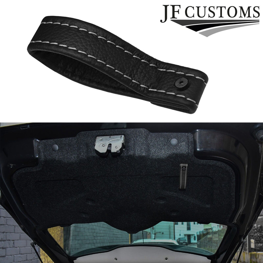 L GREY STITCH LEATHER TAILGATE BOOT PULL STRAP HANDLE FITS FIAT 500 ABARTH 07-16