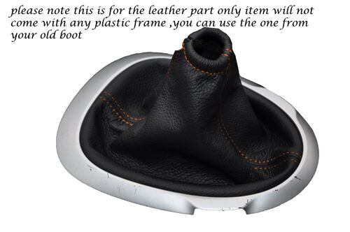ORANGE STITCHING FITS NISSAN JUKE 2010-2013+ LEATHER GEAR GAITER ONLY CUSTOM NEW