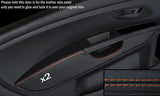 ORANGE STITCH 2X FRONT DOOR CARD ARMREST COVER FITS FIAT GRANDE PUNTO 05-11 3DR