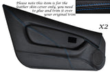 BLUE STITCH 2X FULL DOOR CARD TRIM LEATHER SKIN COVERS FITS MG MGF MK1 95-99