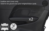 BLACK STITCH 2X REAR DOOR CARD TRIM LEATHER COVER FOR AUDI A3 8V 2013-18 3 DOOR