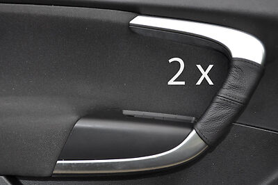 black sttiching FITS VAUXHALL INSIGNIA 08+ 2X FRONT DOOR HANDLE LEATHER COVERS
