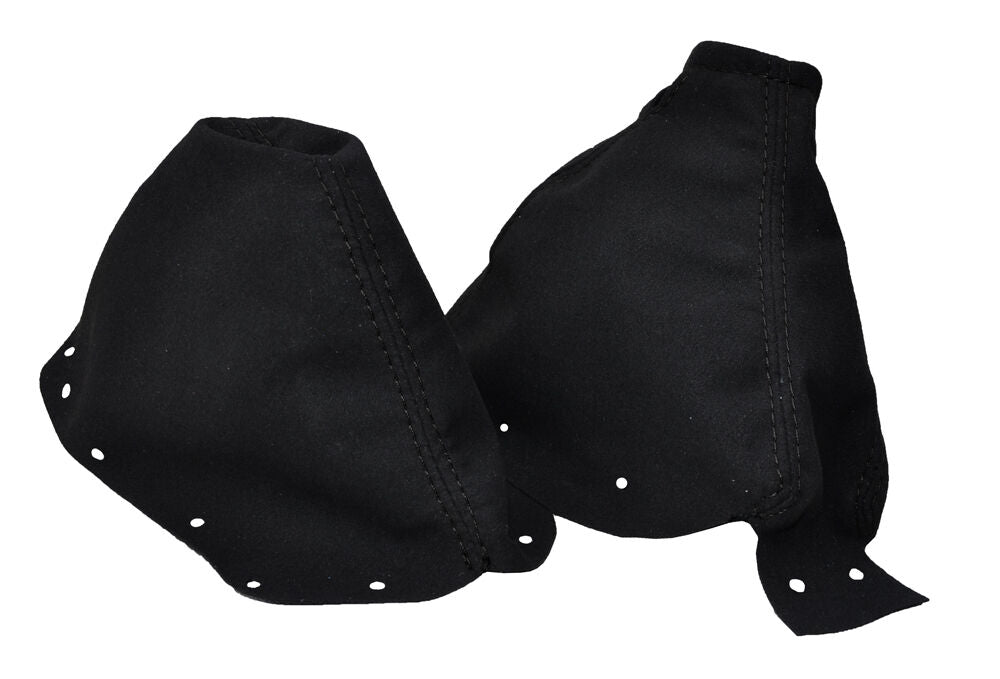 BLACK STITCH FITS NISSAN 300ZX 1989-2000 COUPE PU SUEDE GEAR + HANDBRAKE GAITER