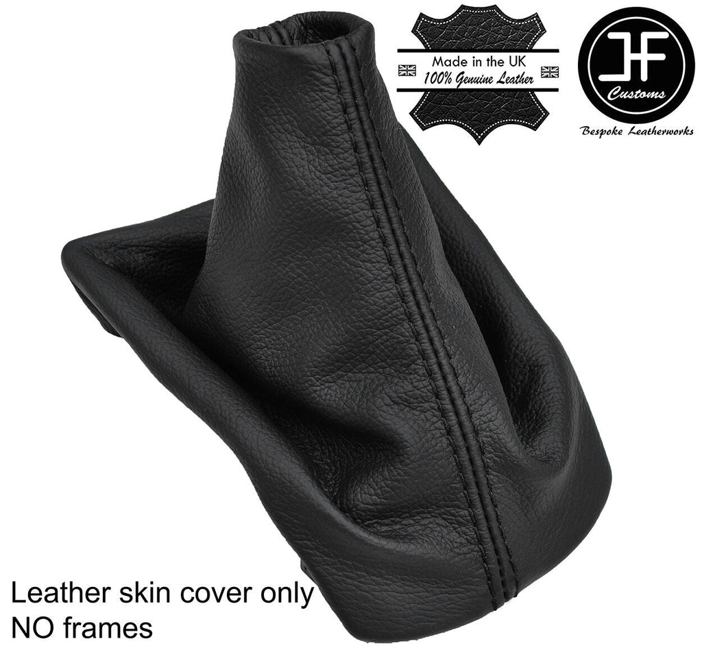 BLACK STITCH TOP GRAIN LEATHER MANUAL GEAR GAITER FITS PEUGEOT 208 2012-2018