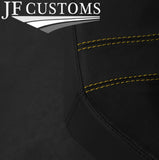 YELLOW STITCH LEATHER 2X DOOR CARD COVERS FOR VW T6 TRANSPORTER FACELIFT 2020+