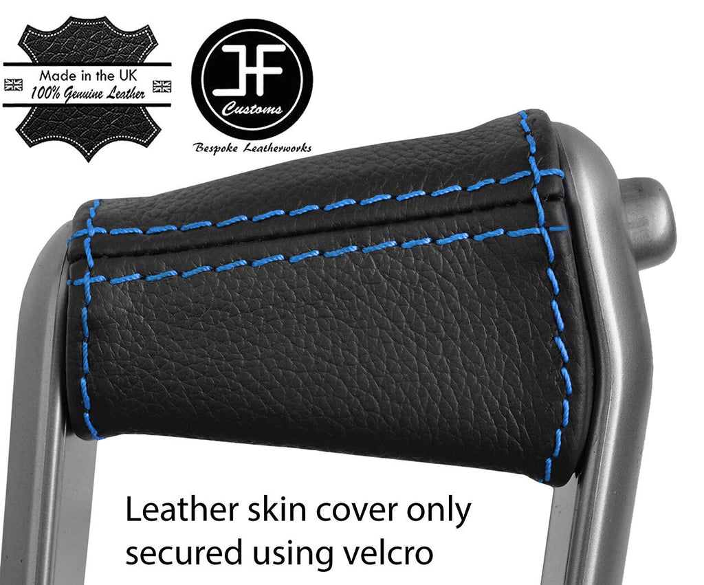 BLUE STITCH HANDBRAKE HANDLE LEATHER COVER FITS RENAULT MEGANE 02-08 STYLE 2