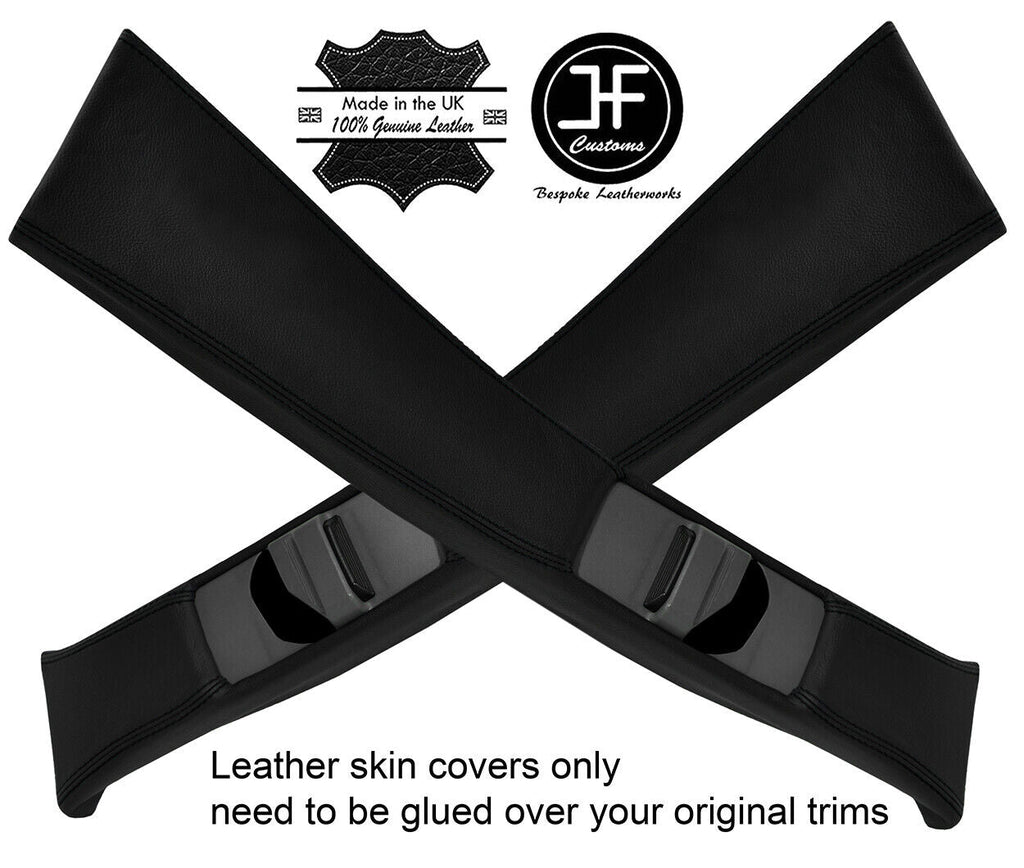 BLACK STITCH 2X B PILLAR REAL LEATHER COVERS FOR MERCEDES E CLASS W210 95-02
