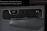 RED STITCH 2X REAR DOOR CARD TRIM SKIN COVERS FITS TOYOTA HILUX 05-15 CUSTOM NEW