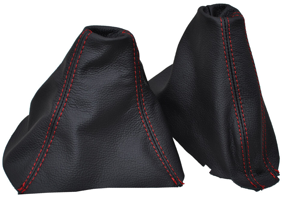 RED STITCH FITS BMW E60 E61 GEAR HANDBRAKE GAITER LEATHER LEATHER CUSTOM NEW