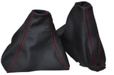 RED STITCH FITS BMW E60 E61 GEAR HANDBRAKE GAITER LEATHER LEATHER CUSTOM NEW